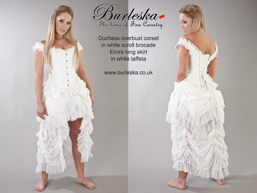 white boned corset dress